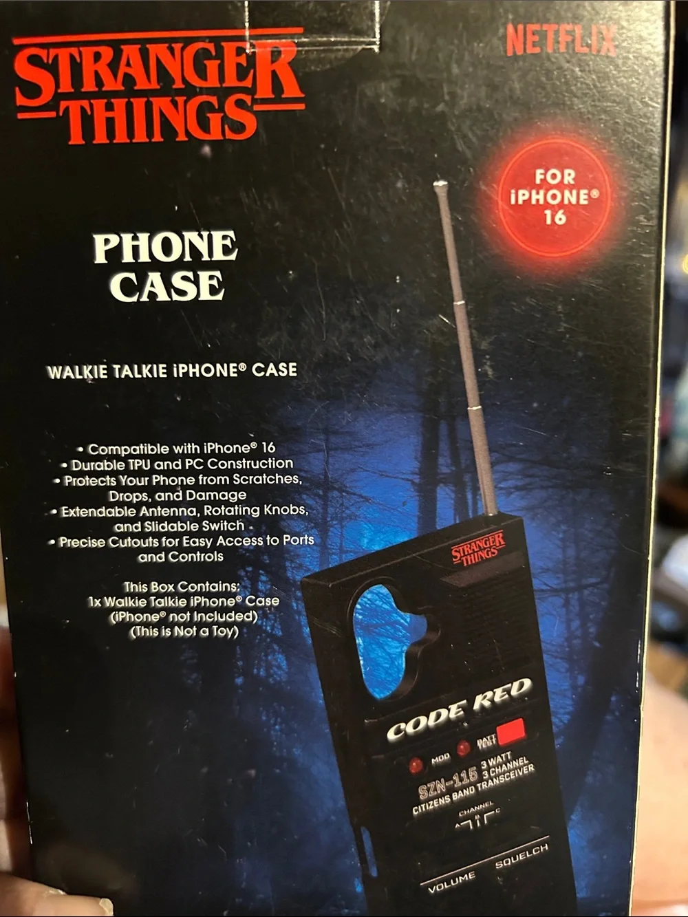 Netflix Stranger Things Black & Red 'Code Red' Phone Case